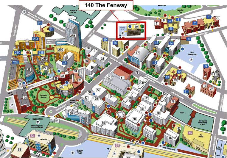 140 TheFenway Building 80 on campus map.